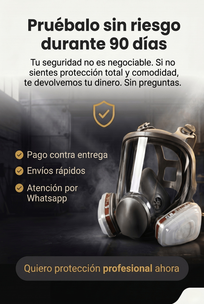 MÁSCARA DE CARA COMPLETA SERIE 6800 - GRATIS 8 FILTROS DE ALGODÓN
